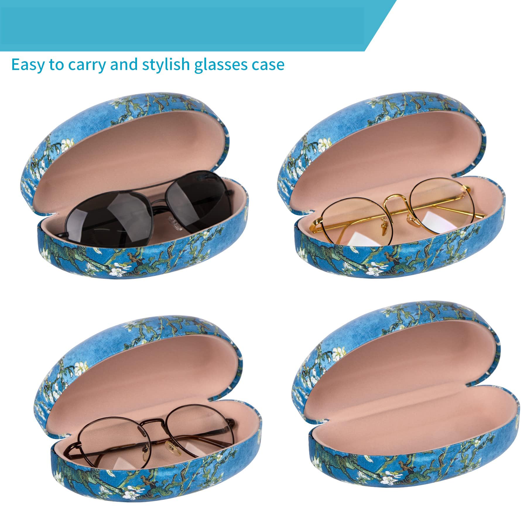 Oversized Hard Shell Sunglasses Case - Protective Holder for Extra Large Reading Glasses & Fashion Eyewear | Travel, Beach & Outdoor Accessories