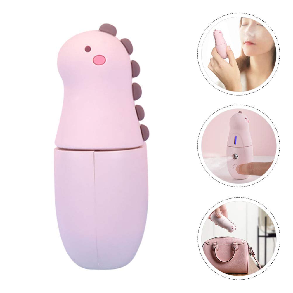 Healifty Mini Humidifier Facial Steamer - Portable USB Charging Ionic Face Mister for Skin Moisturizing | Travel-Friendly Handheld Humidifier with Cute Cartoon Design | Perfect for Home, Office & On-the-Go Skincare