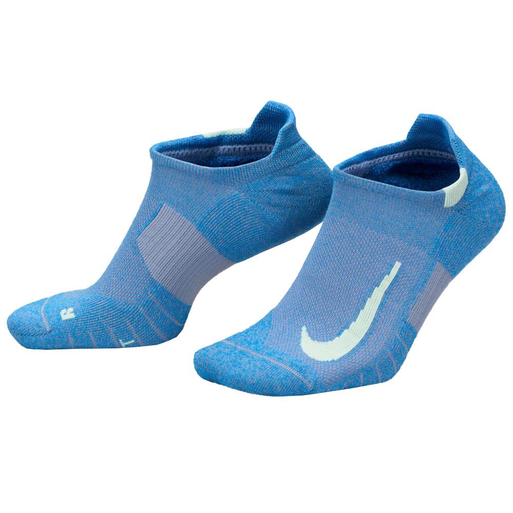 Nike Multiplier No Show 2 Pack Socks - Breathable Athletic Socks for Running, Gym & Casual Wear - Blue