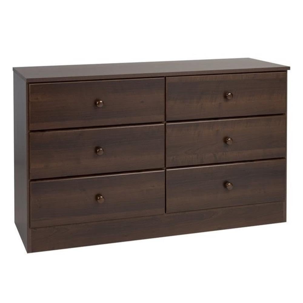 Home Square 4-Piece Bedroom Set - 2 Nightstands, 6-Drawer Double Dresser & Chest - Complete Bedroom Furniture for Master Bedroom or Guest Room