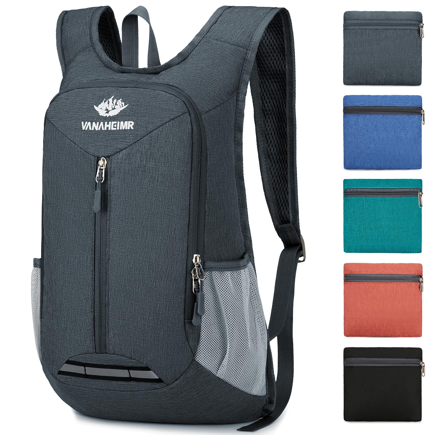 Esup 15L Lightweight Foldable Hiking Backpack - Compact Travel Daypack for Camping, Hiking & Outdoor Adventures - Water-Resistant Packable Backpack for Women & Men (Dark Gray) - Perfect for Day Trips, Commuting & Weekend Getaways