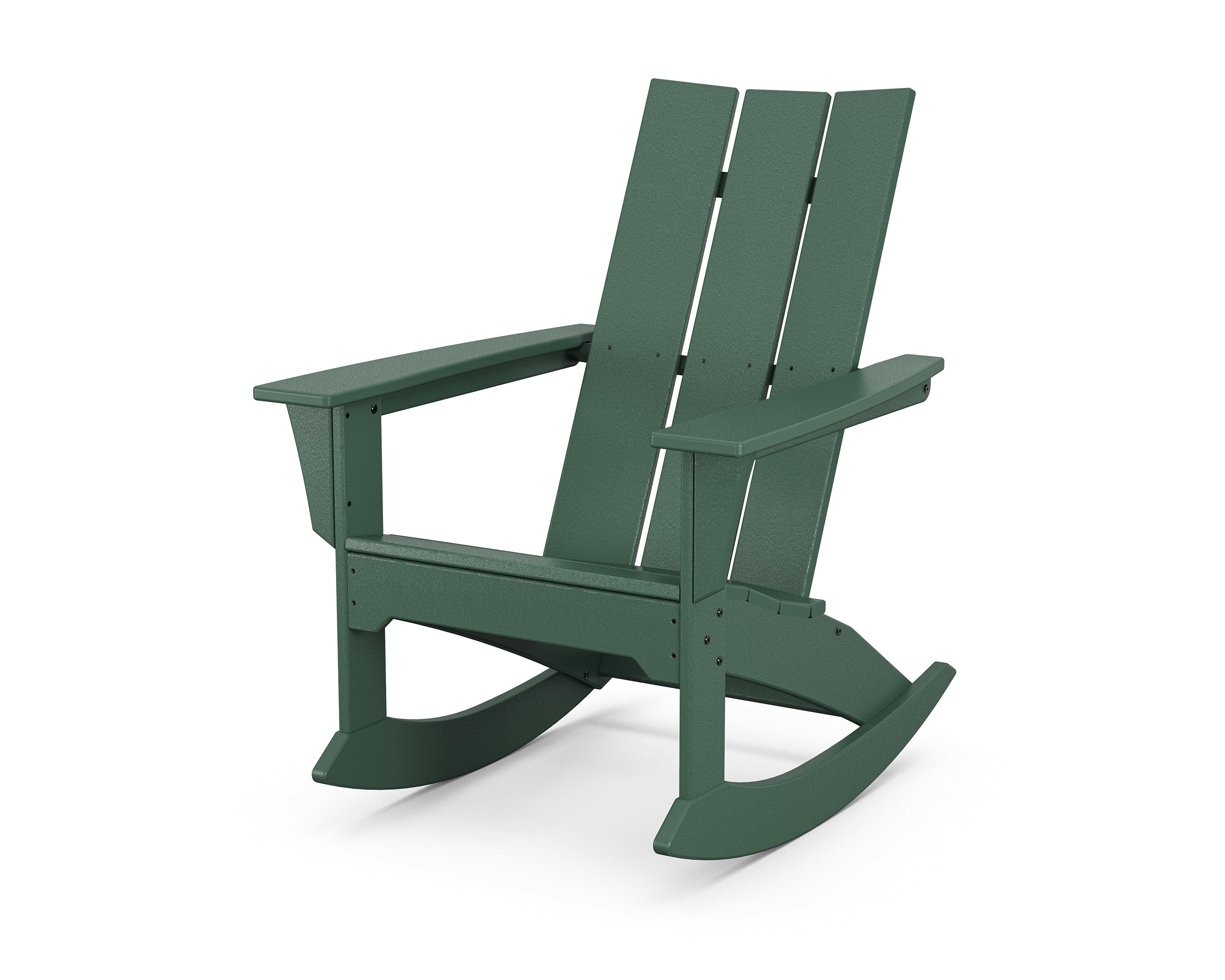 POLYWOOD Modern Adirondack Rocker Chair - Durable Outdoor Patio Furniture for Deck, Poolside & Garden Relaxation - All-Weather Resin Wicker Design (Multiple Colors Available)