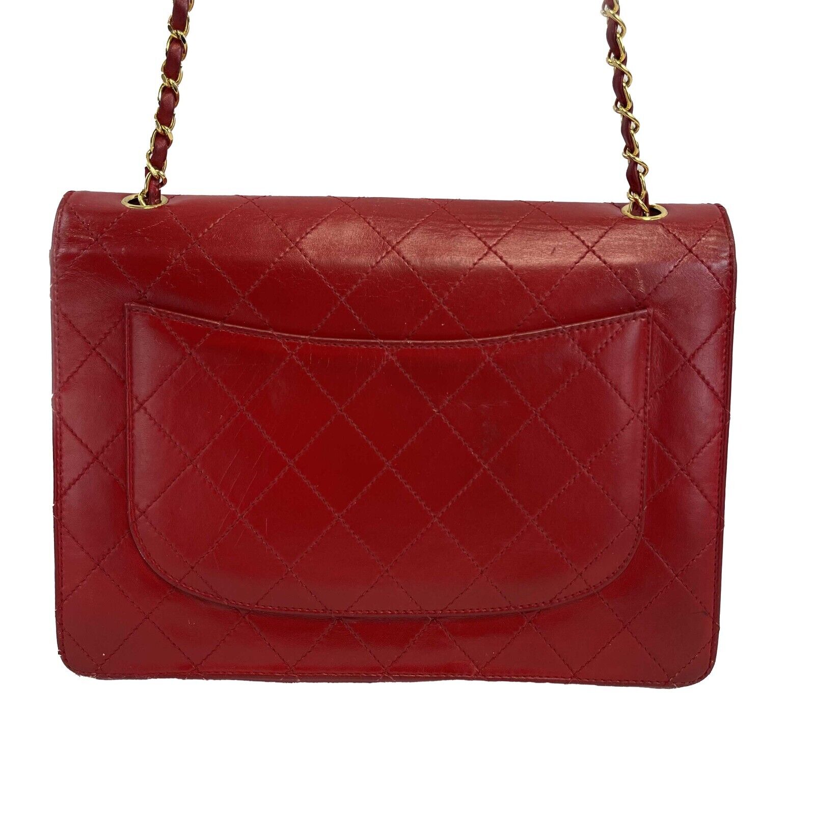 Vintage CHANEL Jumbo CC Lambskin Single Flap Red Shoulder Bag - Luxury Leather Handbag for Women, Perfect for Parties & Evening Events