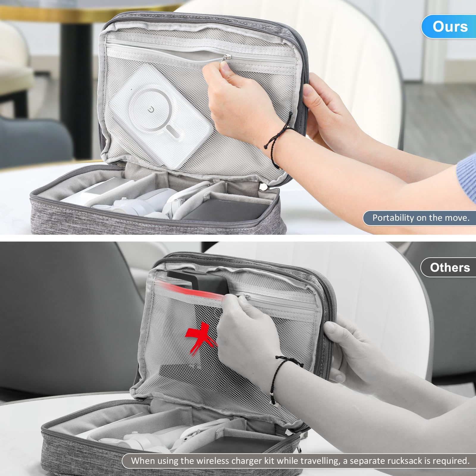 3-in-1 Wireless Charger for iPhone 16/15/14, AirPods & Apple Watch - Travel & Home Use