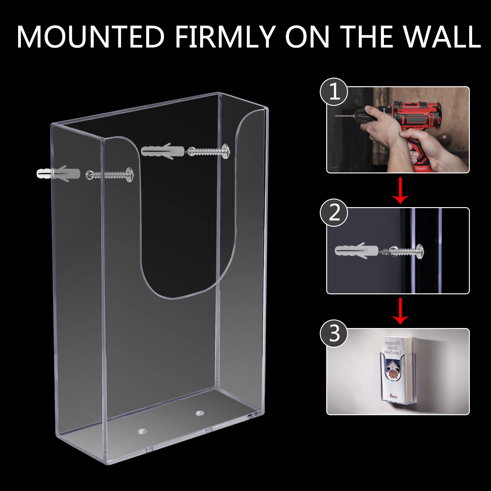 Zavekia 4 x 6 Inches Clear Wall Mount Brochure Holder - 6 Pack for Offices, Restaurants, Hotels & Retail Stores - Durable Literature & Flyer Display Organizer