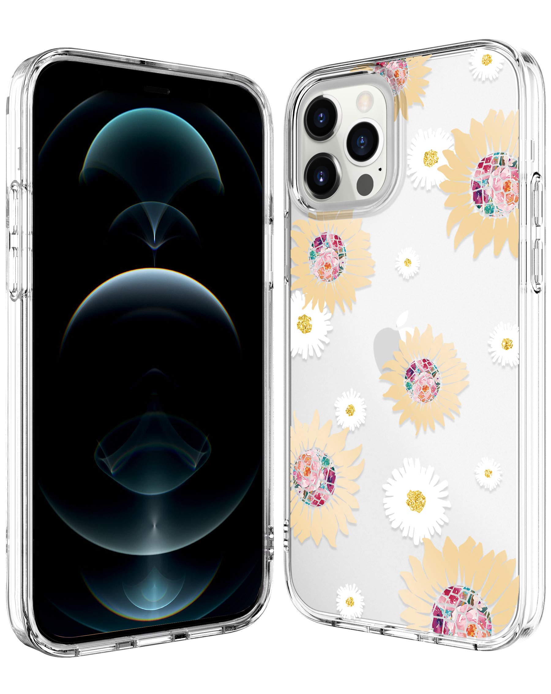 BAISRKE iPhone 12 Case & iPhone 12 Pro Case - 6.1 Inch Shockproof Floral Hard Back Cover with Daisy Pattern for Women (Compatible with 2020 Models) | Perfect Gift for Girls, Daily Protection & Stylish Accessory