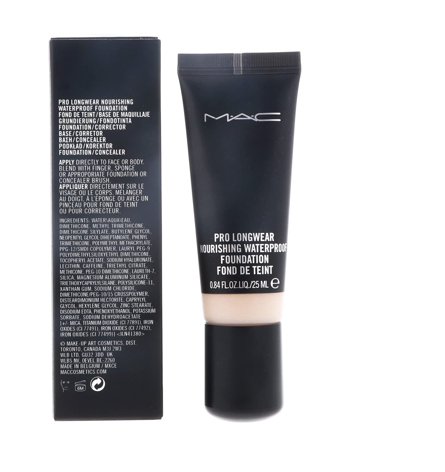 MAC Pro Longwear Foundation NC 30 - Waterproof, Oil-Free, 24-Hour Wear (0.84 Oz) - Full Coverage Makeup for All-Day Wear at Work, Parties & Special Events