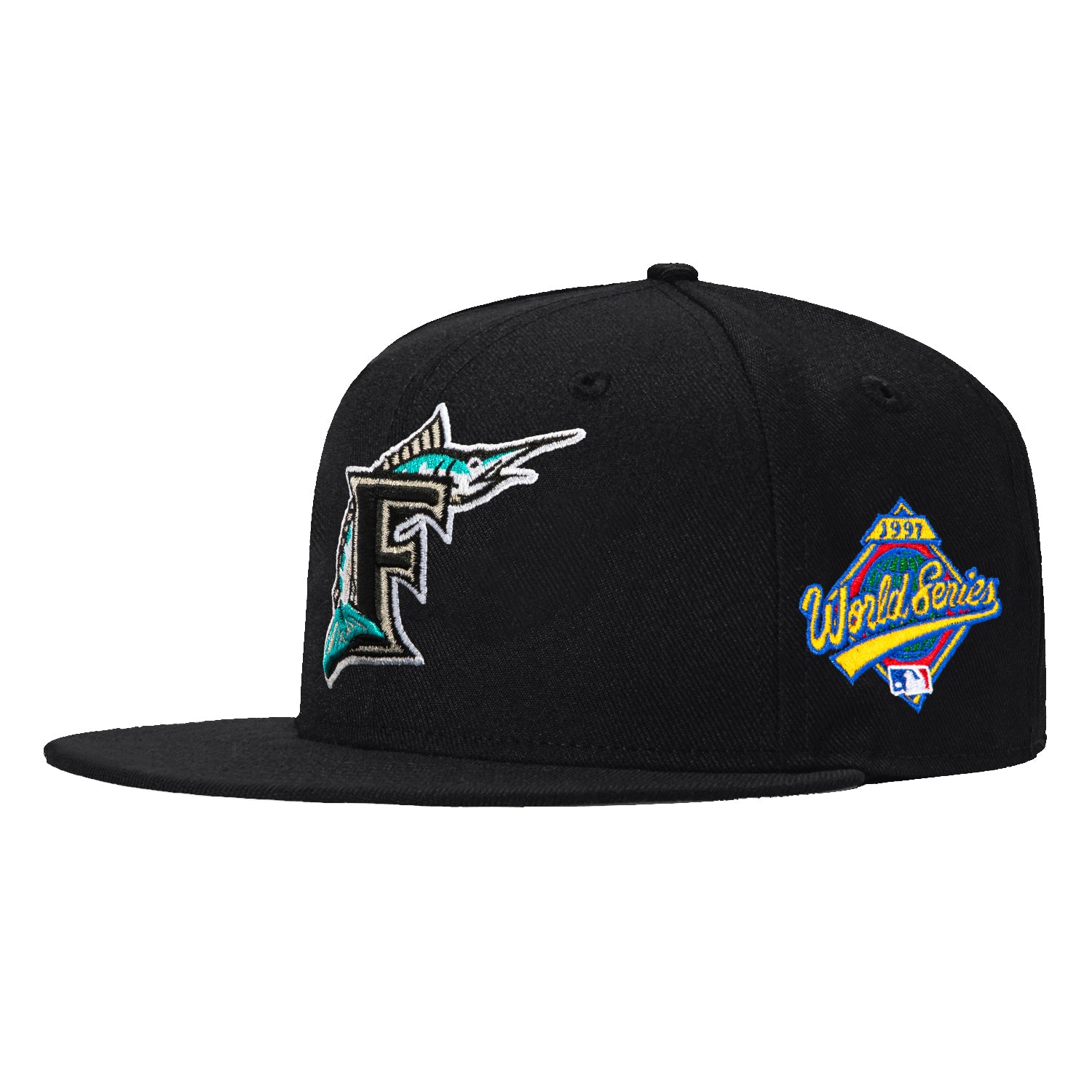 New Era 59Fifty Florida Marlins 1997 World Series Patch Snapback Hat - Black MLB Baseball Cap for Men & Women - Perfect for Games, Collecting & Streetwear Fashion