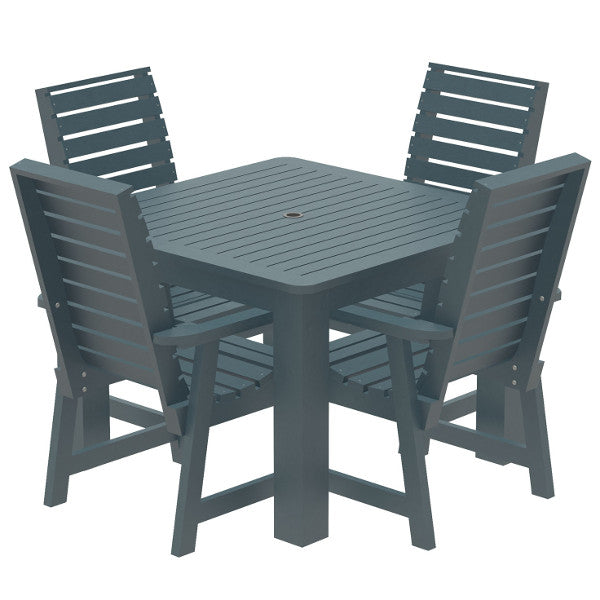 Glennville 5-Piece Square Outdoor Dining Set - Patio Furniture with Table and 4 Chairs - Perfect for Backyard, Garden, and Poolside Gatherings