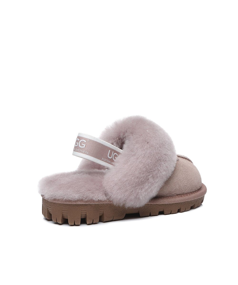 Kids' Banded Scuff UGG Slippers - Warm Fuzzy House Shoes for Boys & Girls | Cozy Indoor & Outdoor Wear for Winter, Home, School