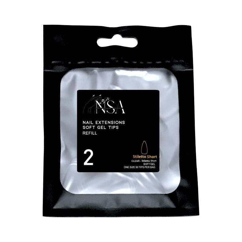 Soft Gel Tips for Nails - 50pcs Refill Pack - Stiletto Shape - Perfect for Salon, DIY Manicures & Nail Extensions