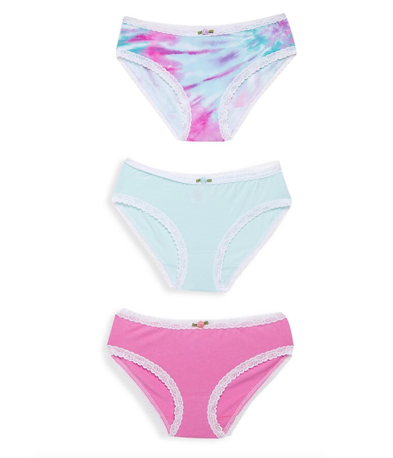 Vibrant Tie-Dye Cotton Underwear 3-Pack - Soft & Breathable Women's Panties for Everyday Comfort, Yoga & Lounge Wear