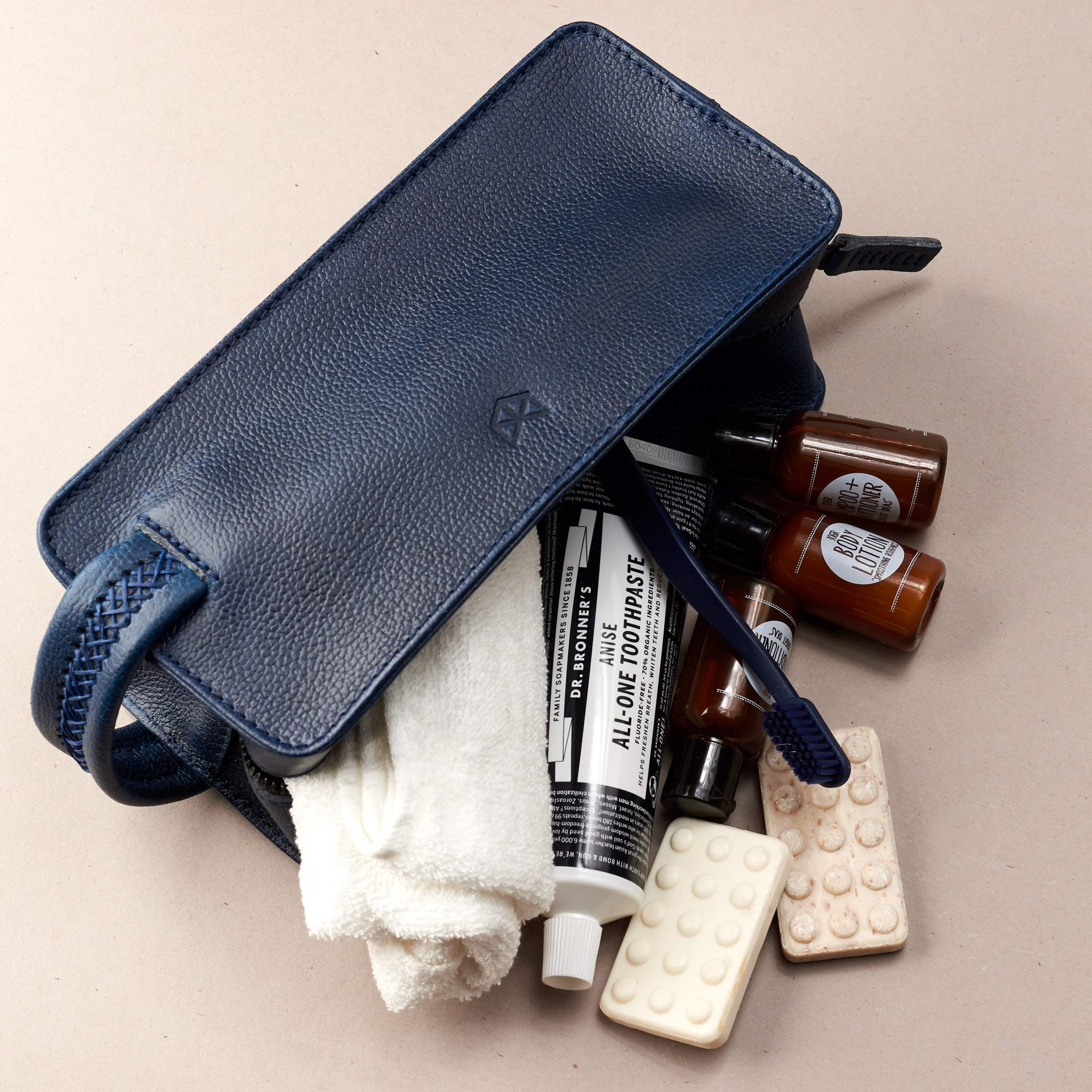 Waterproof Travel Toiletry Bag for Men - Handmade Ocean Blue Dopp Kit, Shaving & Wash Pouch - Perfect Groomsmen Gift & Mens Travel Accessories (Ideal for Camping, Business Trips & Gym Use)