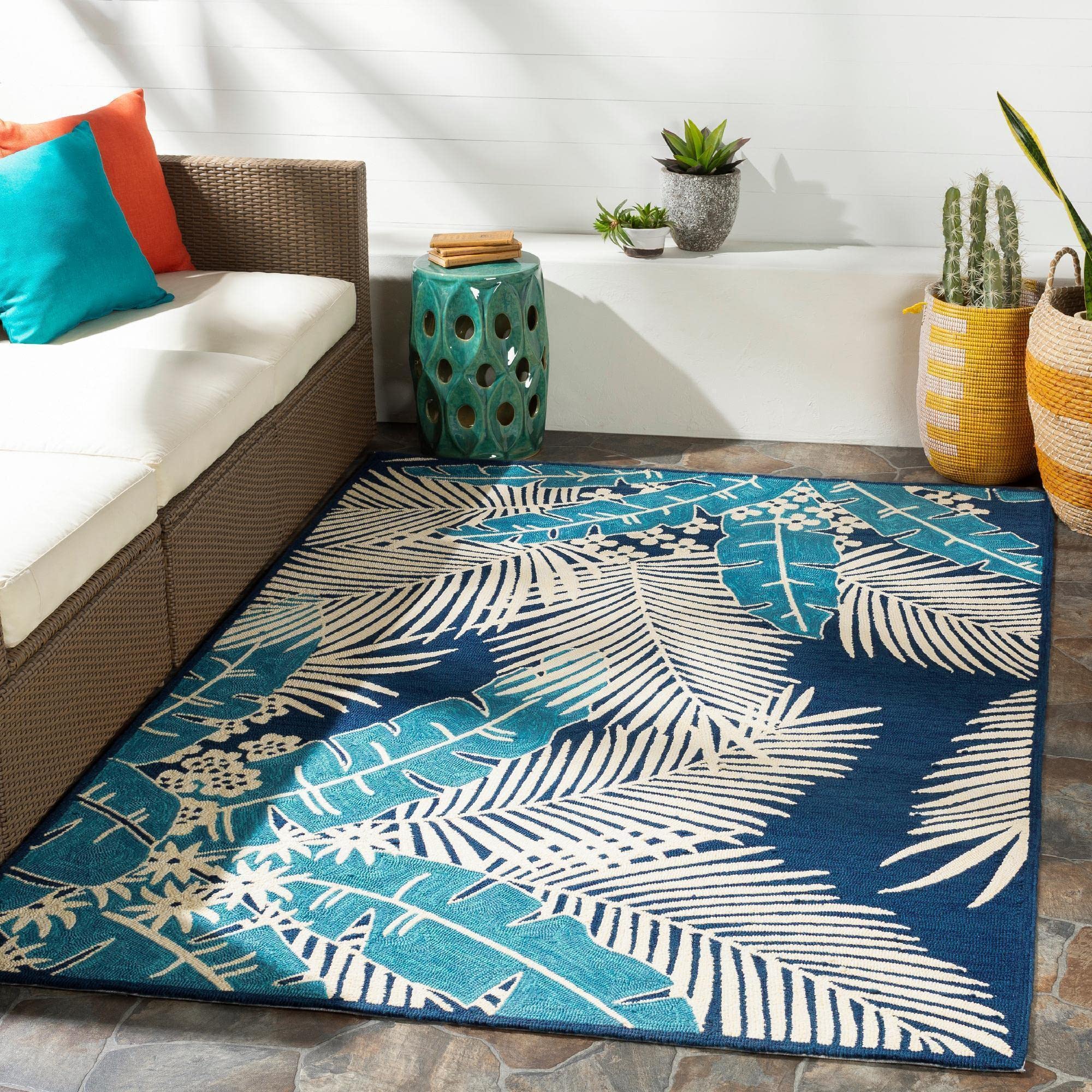 Mark&Day 2x3 Schinveld Modern Navy Indoor/Outdoor Area Rug - Blue & White Non-Slip Carpet for Living Room, Bedroom, Kitchen - Perfect for Home Decor, Office & Patio (2' x 3')