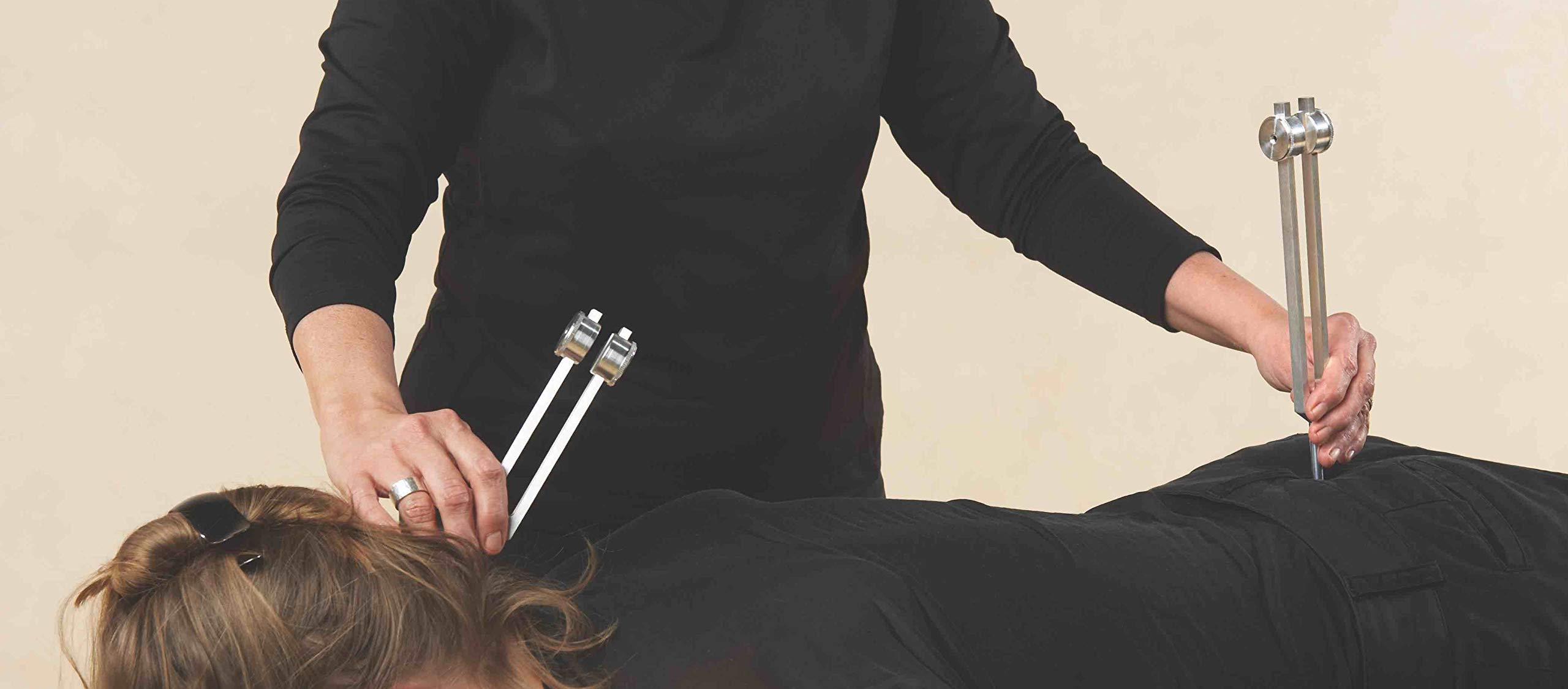 Ohm Therapeutics Luna™ Octave Set - 210.42Hz & 105.21Hz Tuning Forks for Professional Bodywork, Sound Healing Therapy & Energy Balancing - Perfect for Massage Therapists, Reiki Practitioners & Meditation Sessions