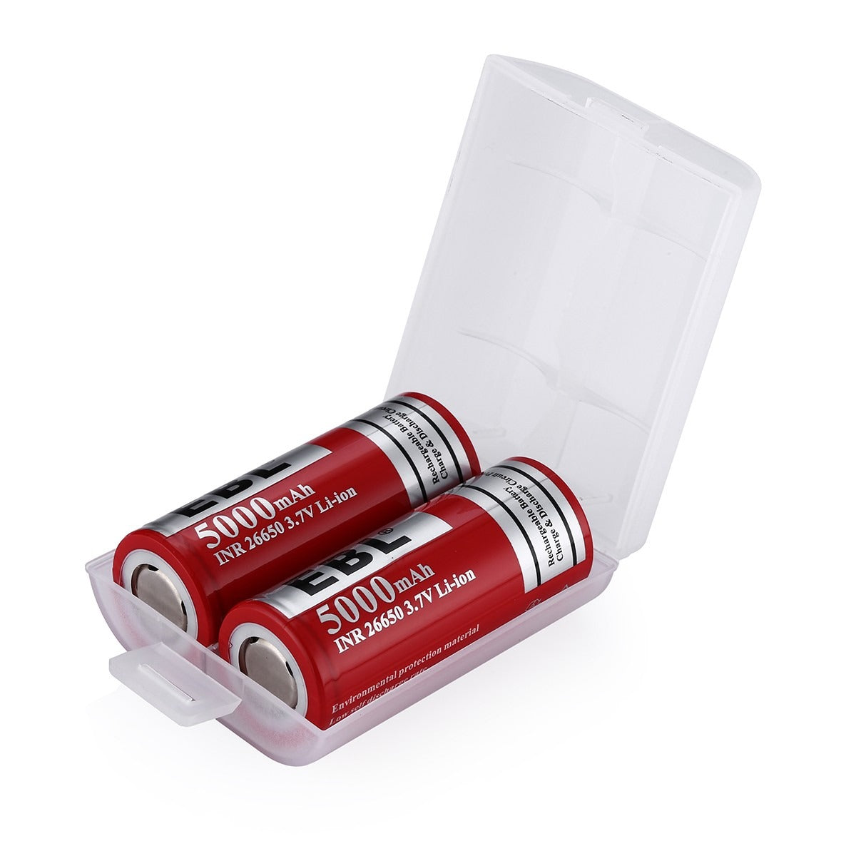 EBL 2-Pack 26650 Rechargeable Lithium Batteries 5000mAh with 992 Universal Battery Charger - Perfect for Flashlights, Vape Mods, and Solar Power Storage