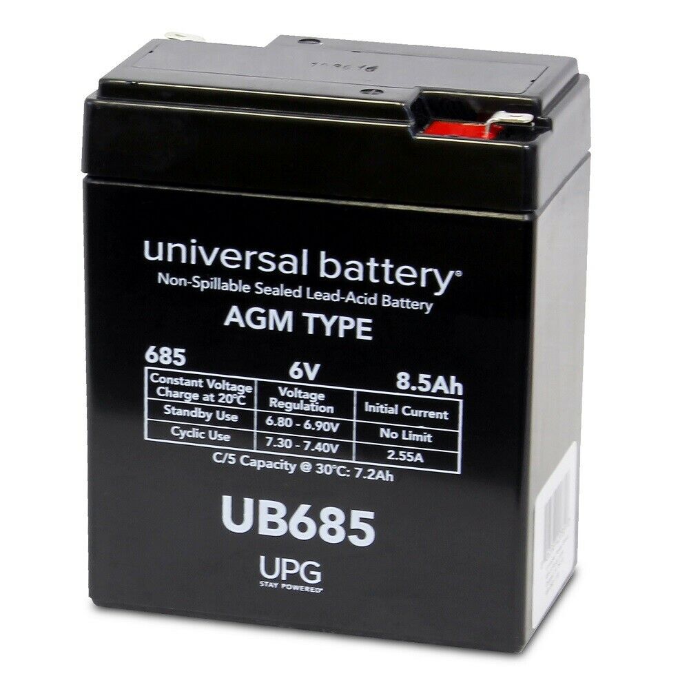 BW 6V 8.5Ah Sealed Lead Acid Battery - Rechargeable SLA Battery for Emergency Lights, Security Systems, and Backup Power Applications