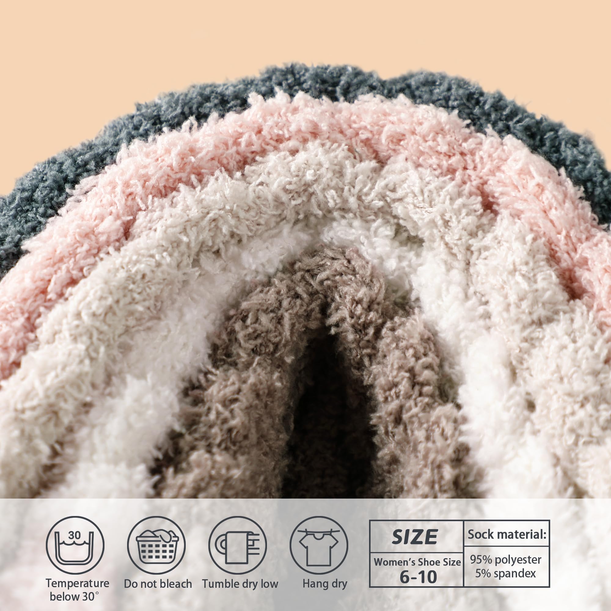Soft Fuzzy Socks for Women - Warm Cozy Fluffy Winter Socks 5 Pairs Pack - Perfect for Home, Office & Cold Weather Comfort