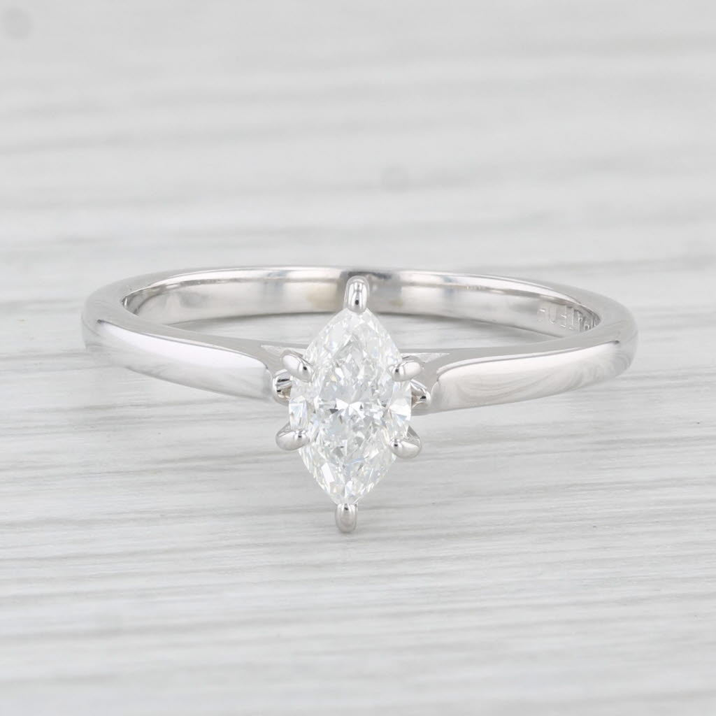 0.46ctw VS2 Marquise Cut Solitaire Diamond Engagement Ring in 14k White Gold - Size 6.25 - Perfect for Proposals, Anniversaries & Special Occasions
