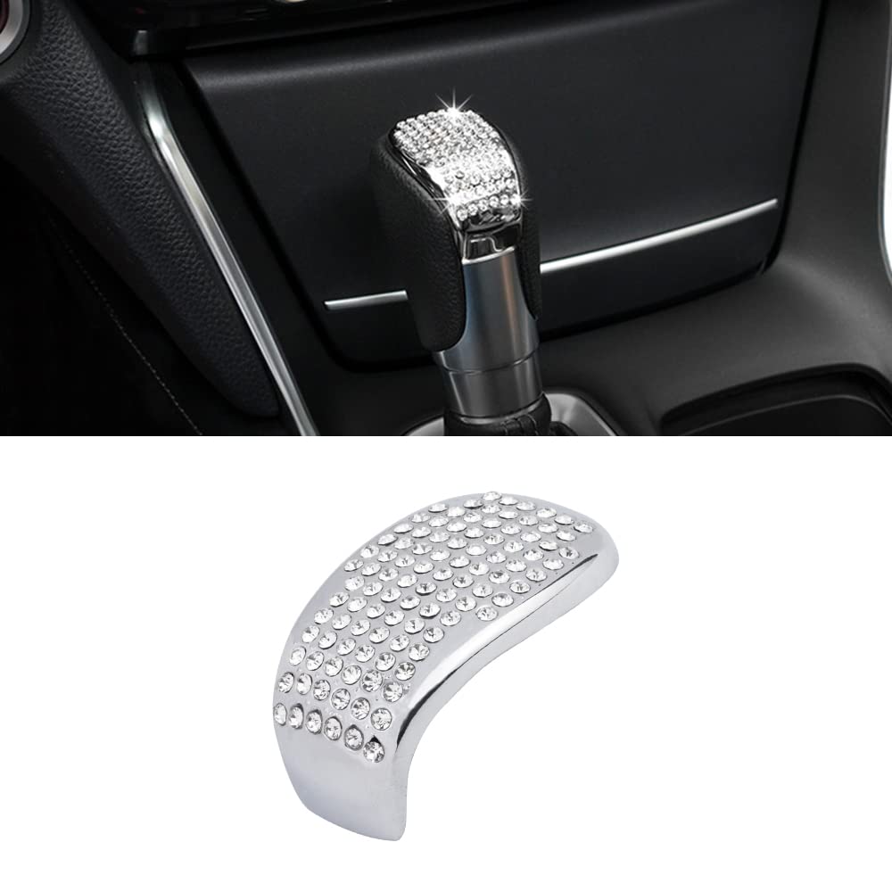 PIFOOG Bling Gear Shift Cover & Knob Stickers for Honda Accord 10th Gen (2018-2022) - Silver Interior Decoration Decals | Fit Sedan, Sport, EX, EX-L, LX Models | Upgrade Your Car Interior Style for Parties & Night Driving