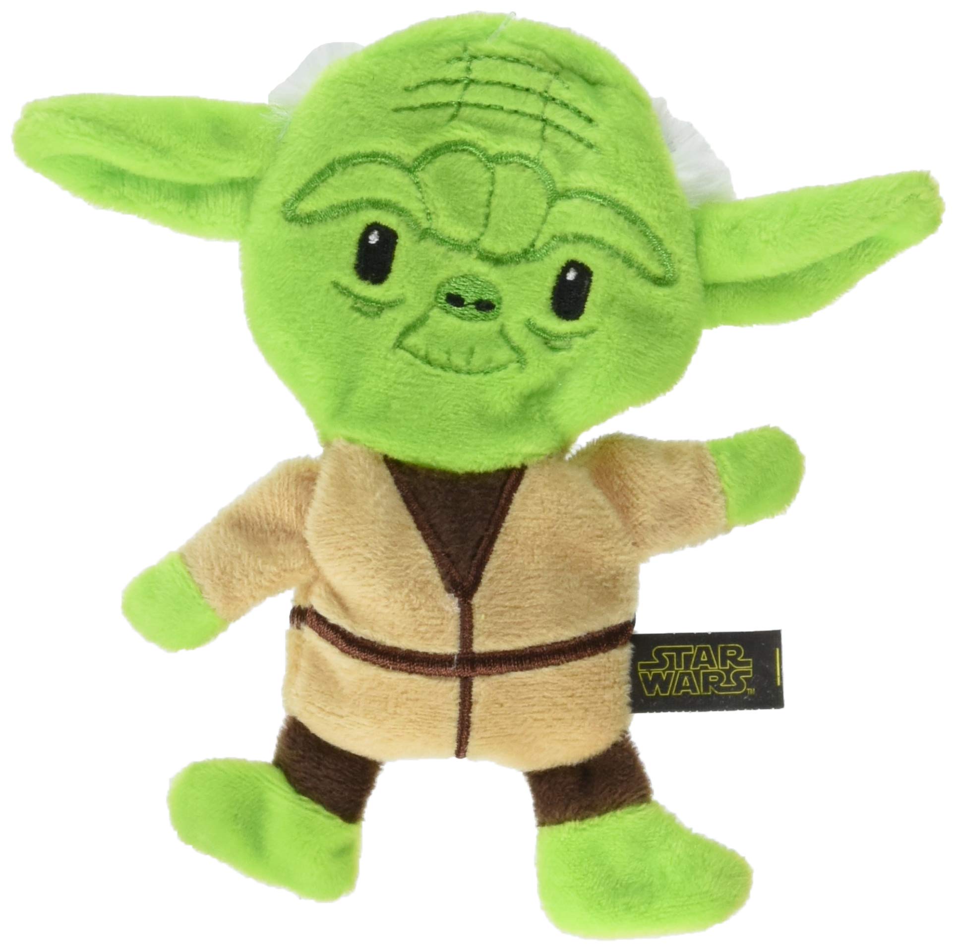 Star Wars Yoda 5 Inch Plush Flattie Dog Chew Toy - Soft Stuffingless Pet Toy for Small Dogs - Durable & Safe for Puppies & Adult Dogs - Perfect for Indoor Play, Training & Cuddling
