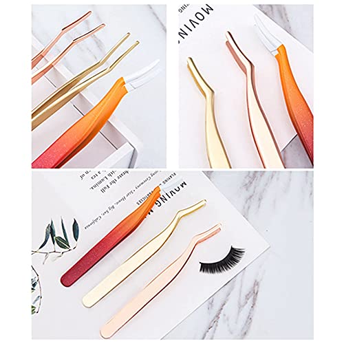 Professional COSYOO Eyelash Extension Tweezers - Curved Tip Lash Applicator & Remover Clip for Precise Extensions | Portable Handheld Tool for Salon & Home Use