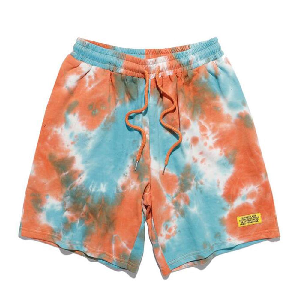 Men's Tie-Dye Casual Shorts with Drawstring - Comfortable Summer Workout, Running & Beach Shorts for Outdoor Activities and Relaxation