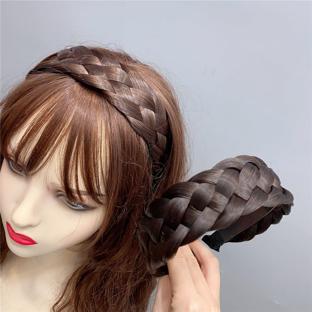 Braided Hair Headbands for Women - Stylish Hair Accessories with Teeth, Black & Brown Headbands for Braided Wigs & Hair Styling - Perfect for Daily Wear, Parties & Special Occasions