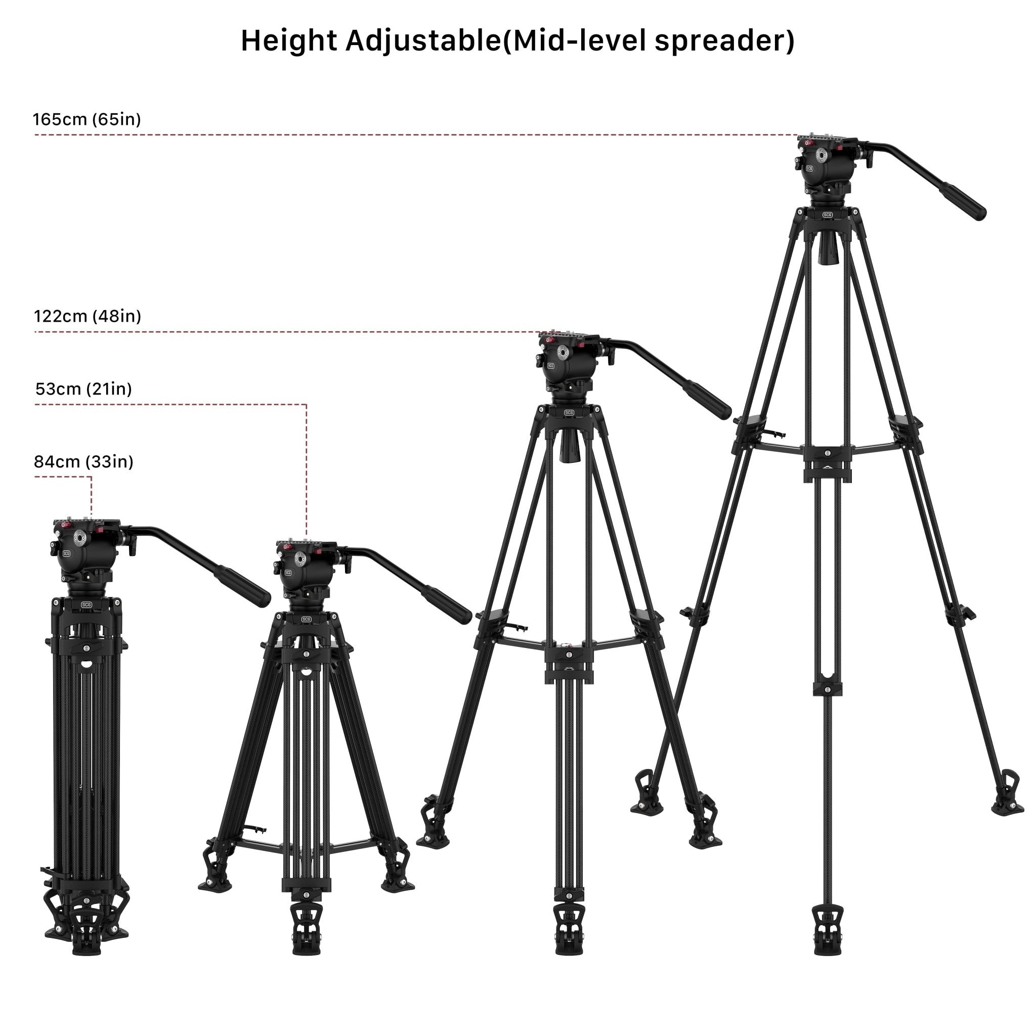 SCG F5 Carbon Fiber Tripod System - Lightweight & Sturdy Camera Tripod for DSLR, Mirrorless, Video Cameras - Perfect for Travel, Photography, and Videography