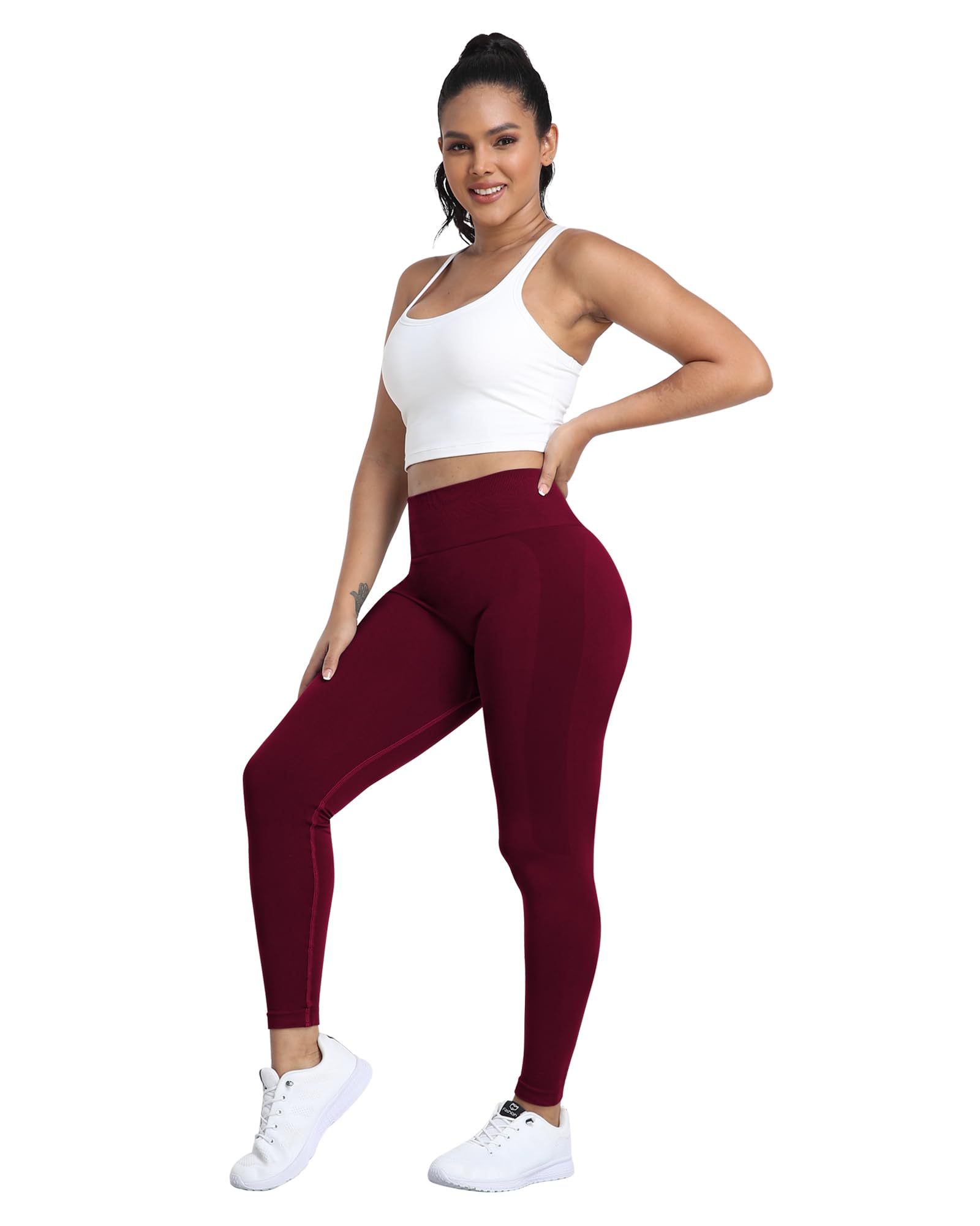 ATHVOTAR 3 Pack Butt Lifting Workout Leggings for Women - High Waist Seamless Scrunch Booty Gym Leggings - Perfect for Yoga, Running & Fitness Training