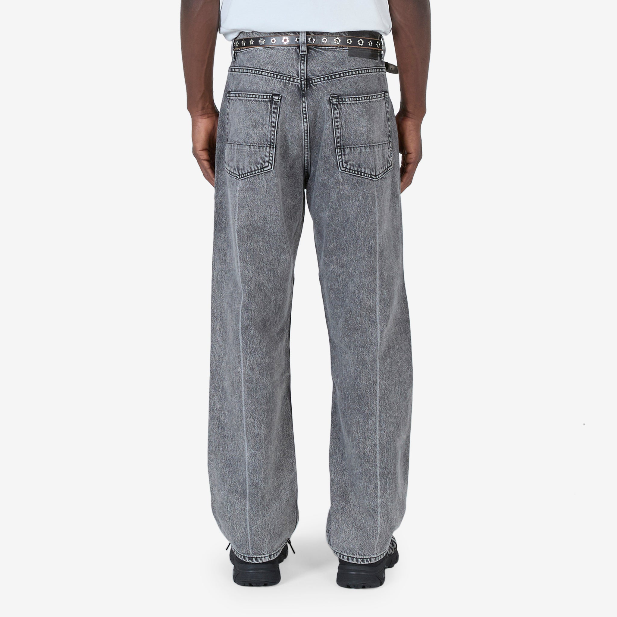 Extended Third Cut Jeans for Men - Black & Gray Washed Denim Pants | Slim Fit Stretch Comfort | Casual Wear & Street Style Fashion