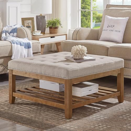 Linen-large Ottoman