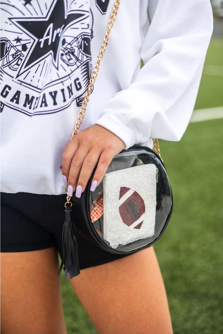 Clear Transparent Stadium Approved Bag for Concerts, Sports Events & Travel - Lightweight & Durable PVC Tote with Secure Zipper Closure