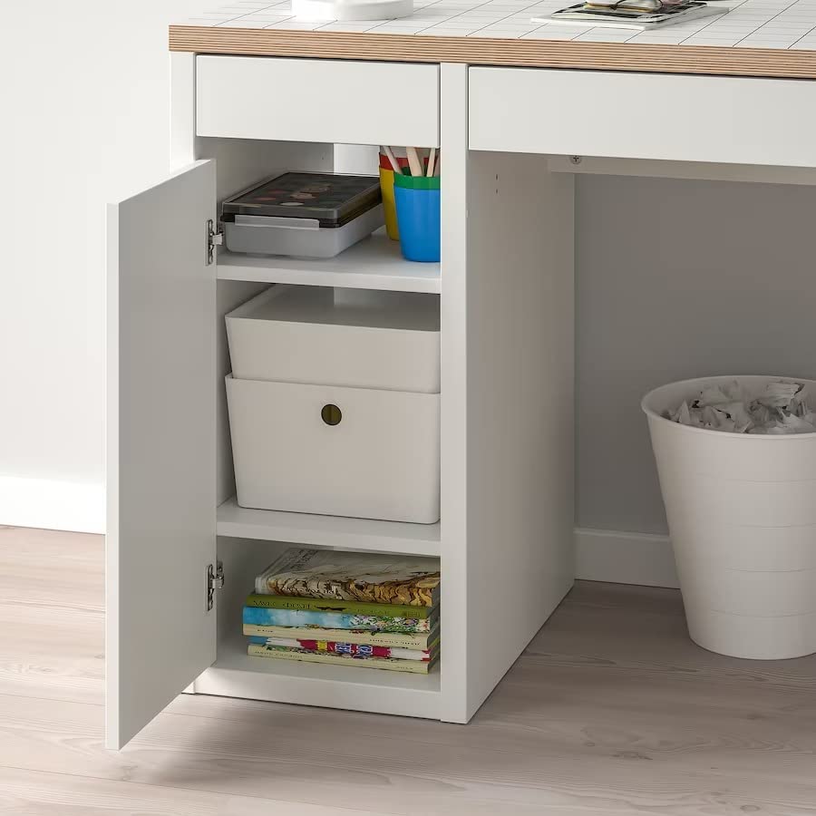 41.375x19.625 Inch L-Shaped Corner Desk for Home Office - White/Anthracite Computer Workstation with Storage Shelf | Perfect for Small Spaces, Gaming Setup & Remote Work