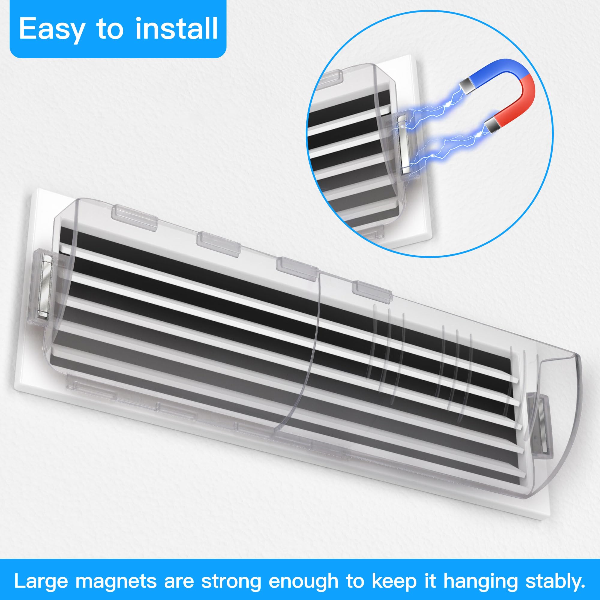 2 Pack Adjustable Magnetic Air Vent Deflector - Heavy Duty Neodymium Magnets (8