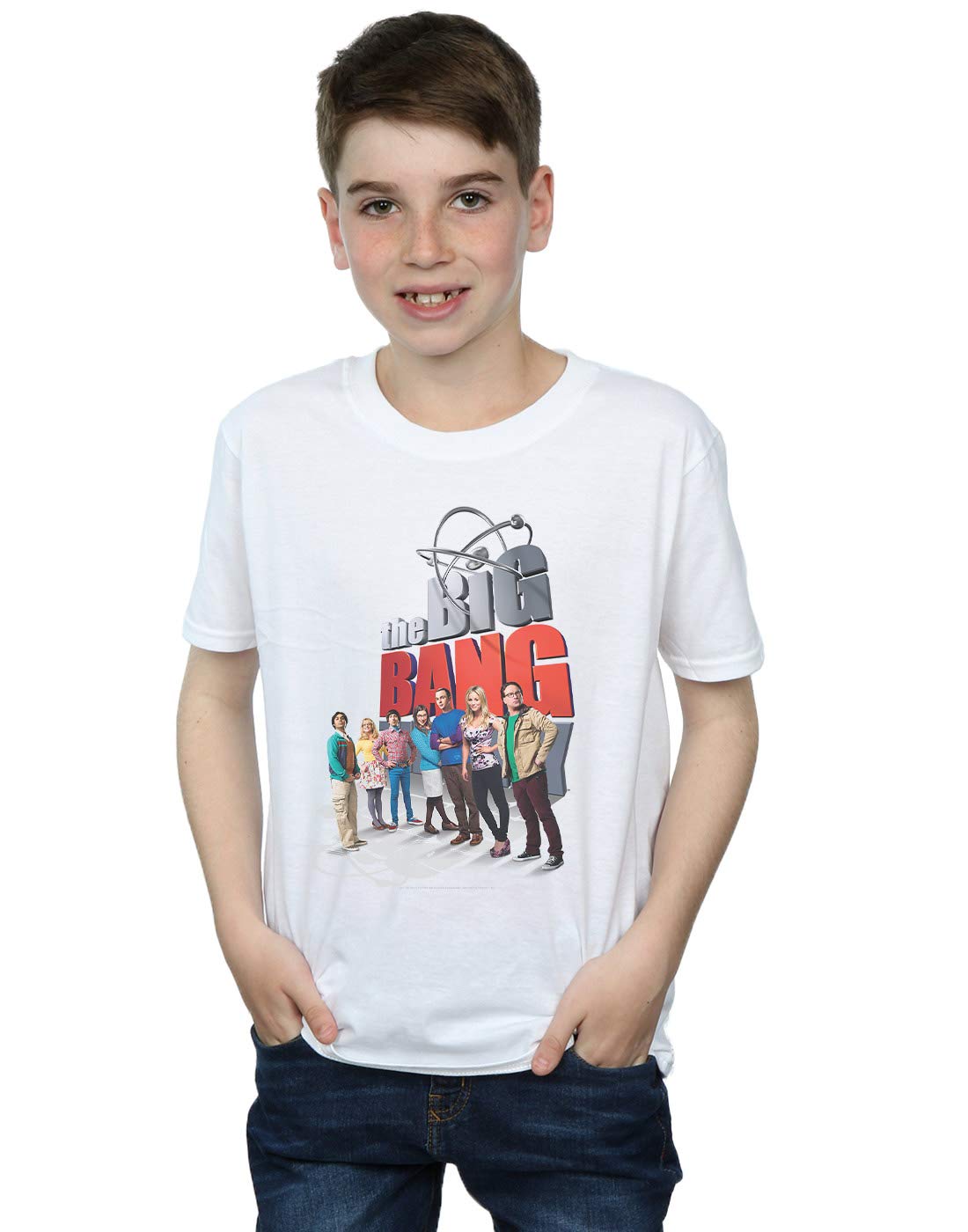 The Big Bang Theory Boys Graphic T-Shirt - White, Size 9-11 Years | Cool Science TV Show Tee for Kids Birthday Gifts & School Dress Up
