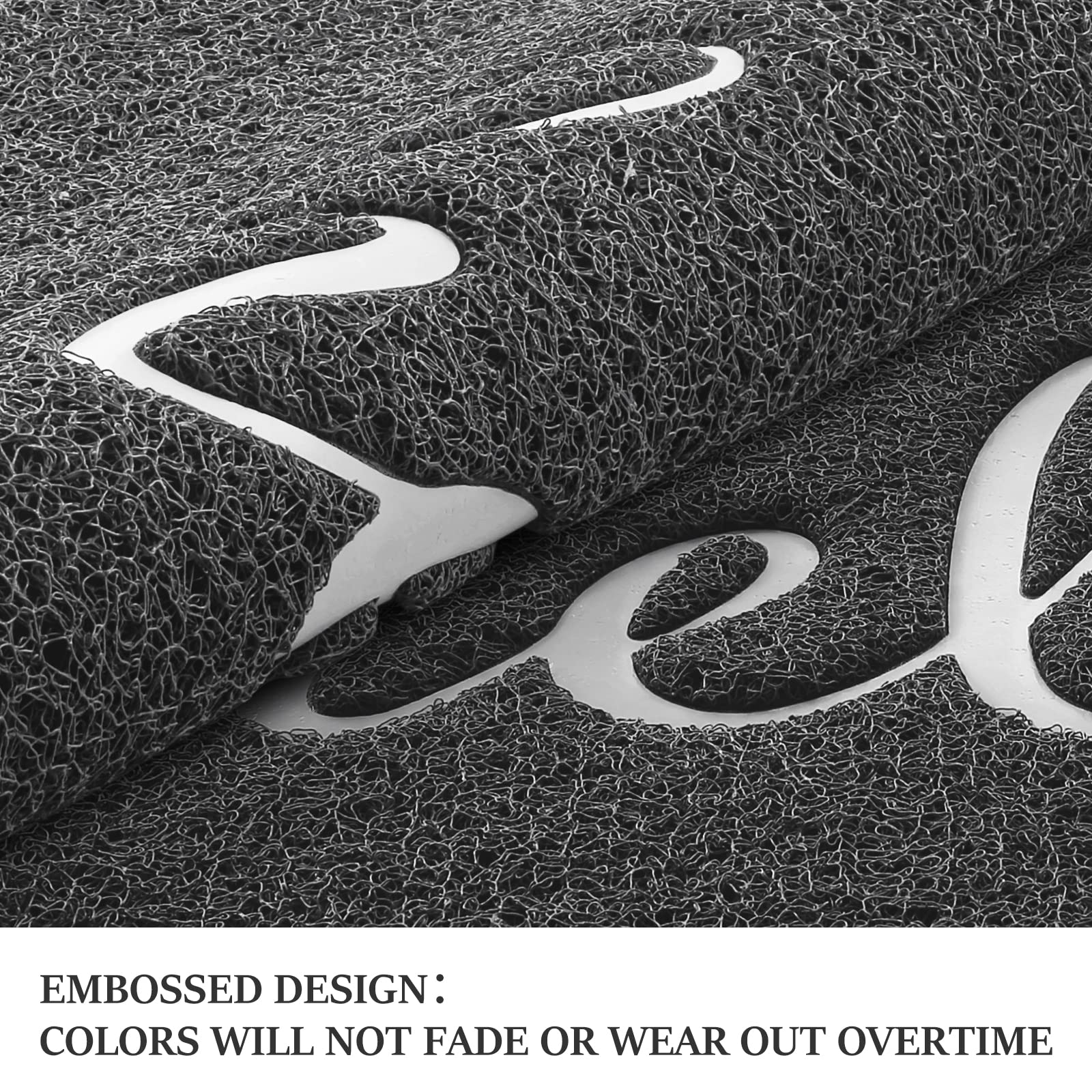 BeneathYourFeet Non-Slip Welcome Doormat 30x17.5 Inch Dark Grey - Low Profile Entryway Floor Mat for Front Door, Patio & High Traffic Areas | Perfect for Muddy Shoes, Pet Paws & All-Weather Protection
