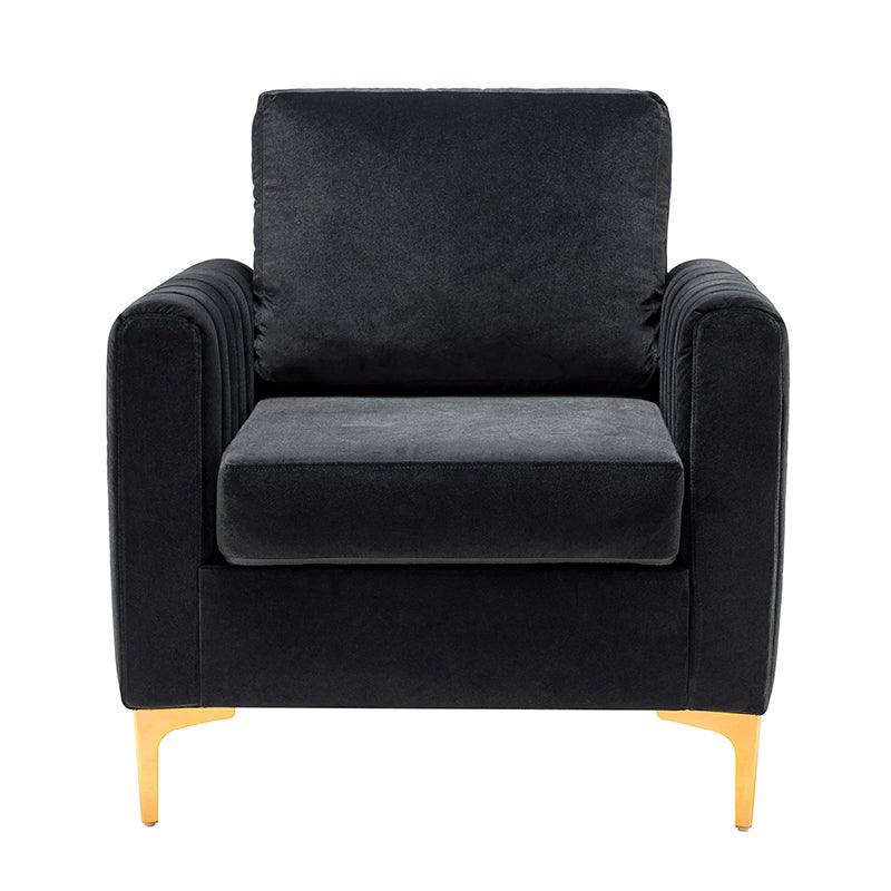 Luxury Didyme Velvet Club Armchair - Modern Accent Chair for Living Room, Bedroom & Office - Plush Upholstered Lounge Chair with Sturdy Wooden Legs - Perfect for Reading Nook, Home Theater & Cozy Spaces