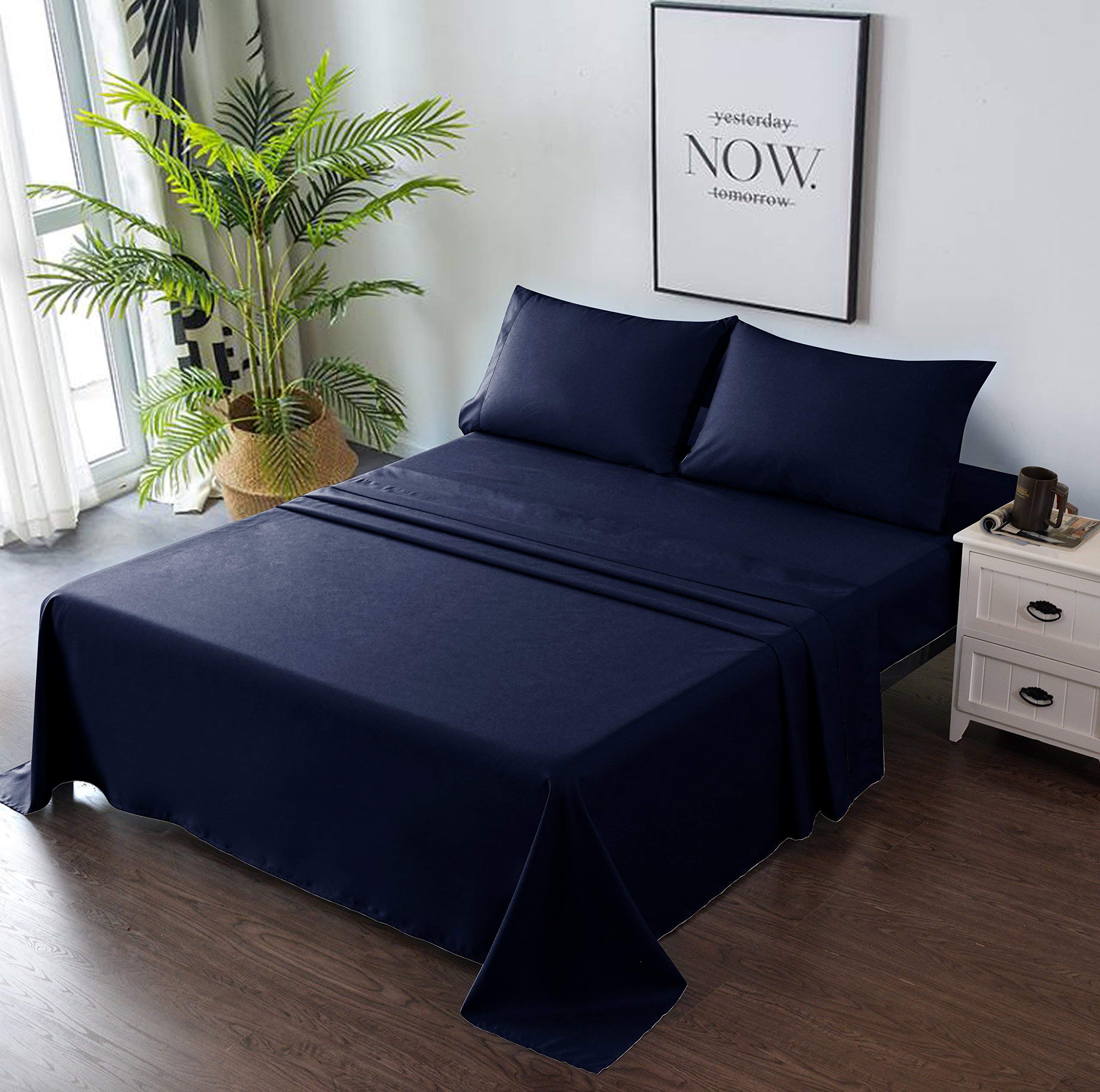 LinenEra 100% Cotton Sheet Set Full-XL, 800 Thread Count for Deep Pocket Mattress - Bedroom Luxury