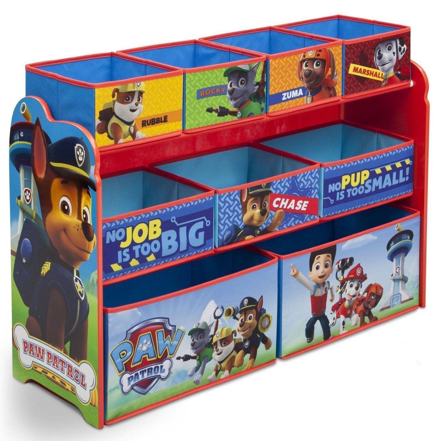 PAW Patrol Deluxe Multi-Bin Toy Organizer for Kids - 6 Storage Bins with Character Designs - Perfect for Playroom, Bedroom, and Classroom Organization
