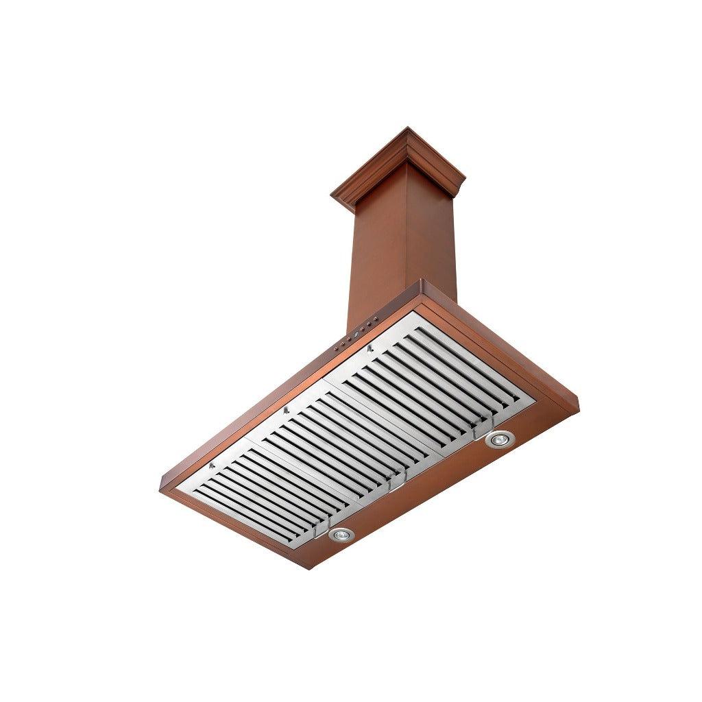 ZLINE Designer Series 7-Layer Copper Wall Mount Range Hood (8KBC) - Professional Kitchen Ventilation for Gas Stoves & Cooking Areas