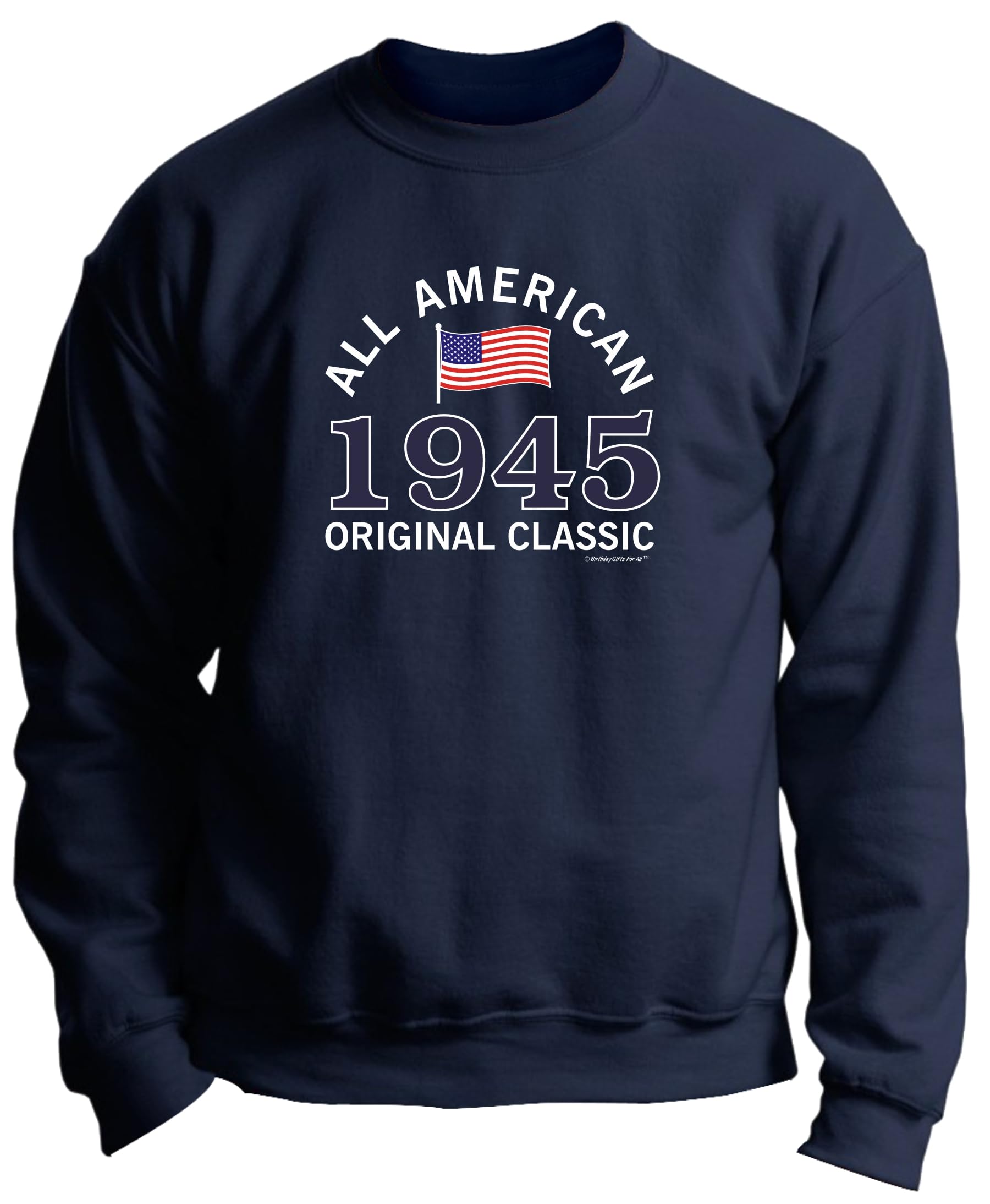 80th Birthday Shirt - Premium All American Classic Crewneck Sweatshirt for Milestone Year | Perfect Birthday Gifts for Men & Women | Great for Parties, Family Reunions & Special Celebrations