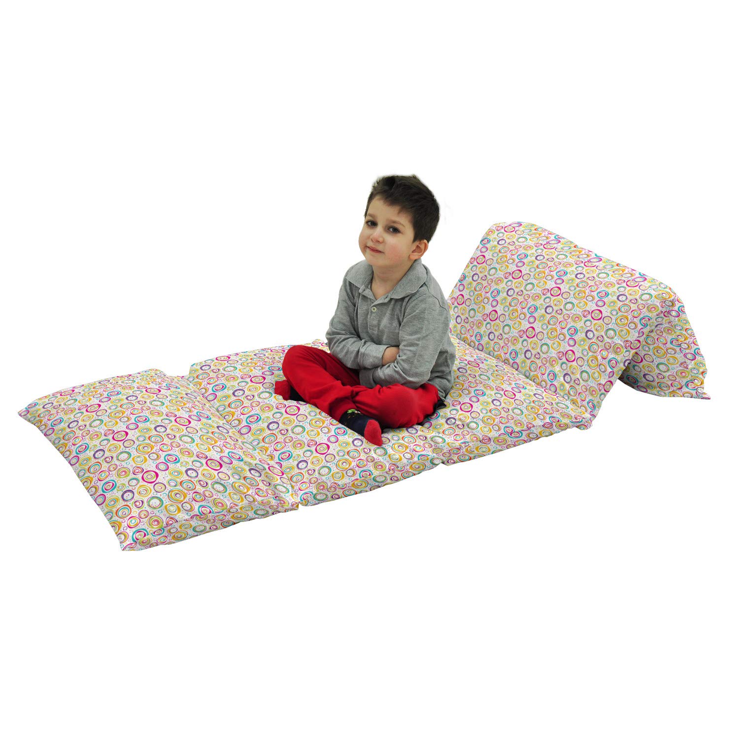 Ambesonne Geometric Floor Pillow Cover - Spirals & Dots Design, 88
