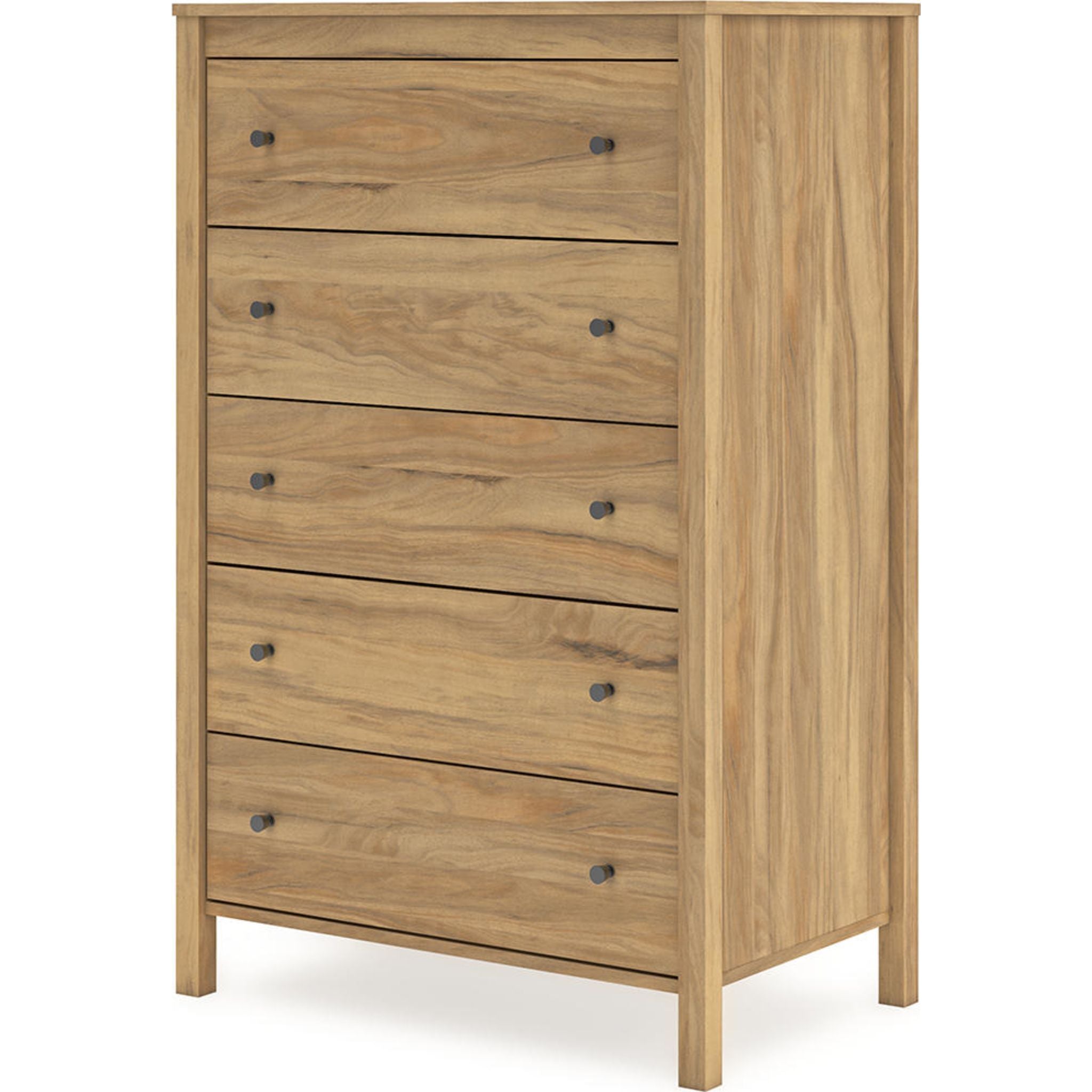 Bermacy Chest Light Brown - Stylish Storage Solution for Bedroom, Living Room & Office | Durable Wooden Dresser with Ample Space