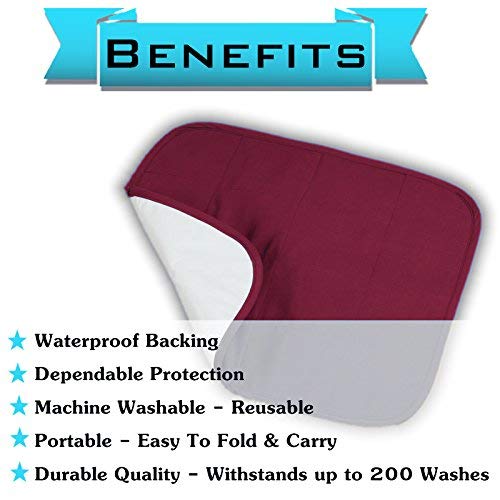 **Premium Baby Changing Pad – Ultra Absorbent & Reusable Diaper Changing Mat – Portable Waterproof Toddler Changing Liner (Burgundy, 3 Pack) – Perfect for Nursery, Travel & On-the-Go Diaper Changes**