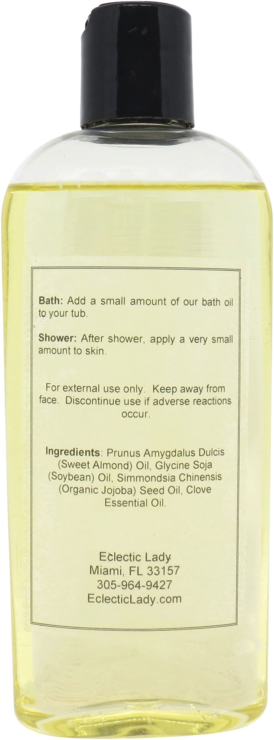 Eclectic Lady Clove Bath Oil - Relaxing & Moisturizing Scented Body Oil for Dry & Sensitive Skin - Daily Nourishing Shower Oil (8 oz) - Perfect for Spa Nights & Self-Care Rituals