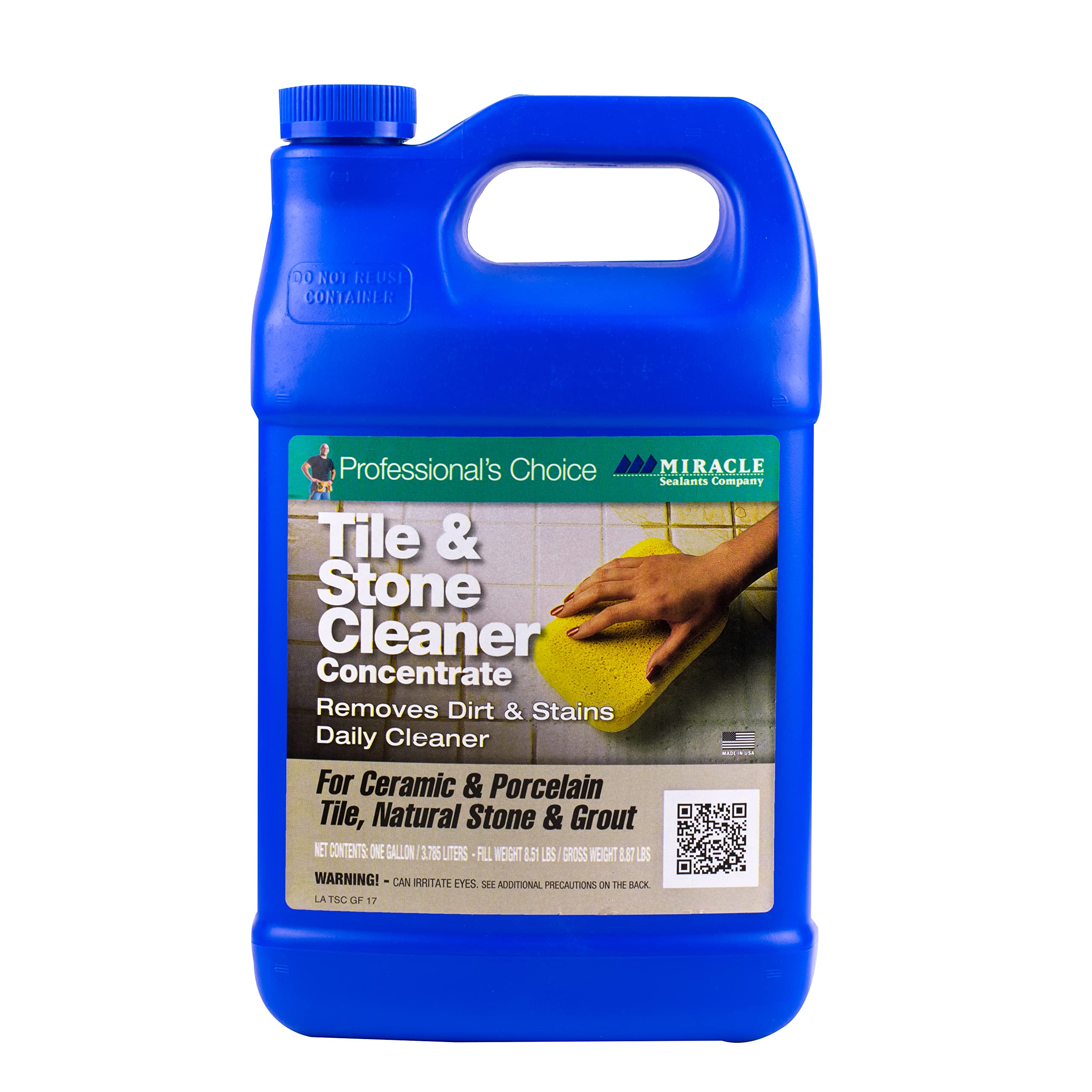 Miracle Sealants TSC4GAL Tile & Stone Cleaner Concentrate - 1 Gallon Heavy-Duty Cleaner for Ceramic, Porcelain & Natural Stone - Perfect for Bathroom, Kitchen & Floor Cleaning
