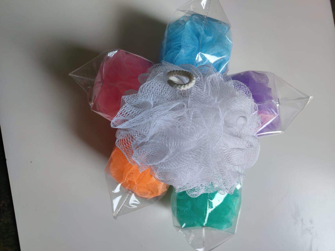 Premium Round Loofah Sponge for Men & Women - Exfoliating Bath & Shower Scrubber (2-Pack, Green & Pink) - Perfect for Couples, Spa Days & Gentle Skin Care