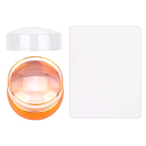 Professional Silicone Nail Art Stamper with Lid Scraper - Manicure Nail Printing Tool for Nail Art Decoration (03) - Perfect for DIY Nail Designs at Home or Salon Use