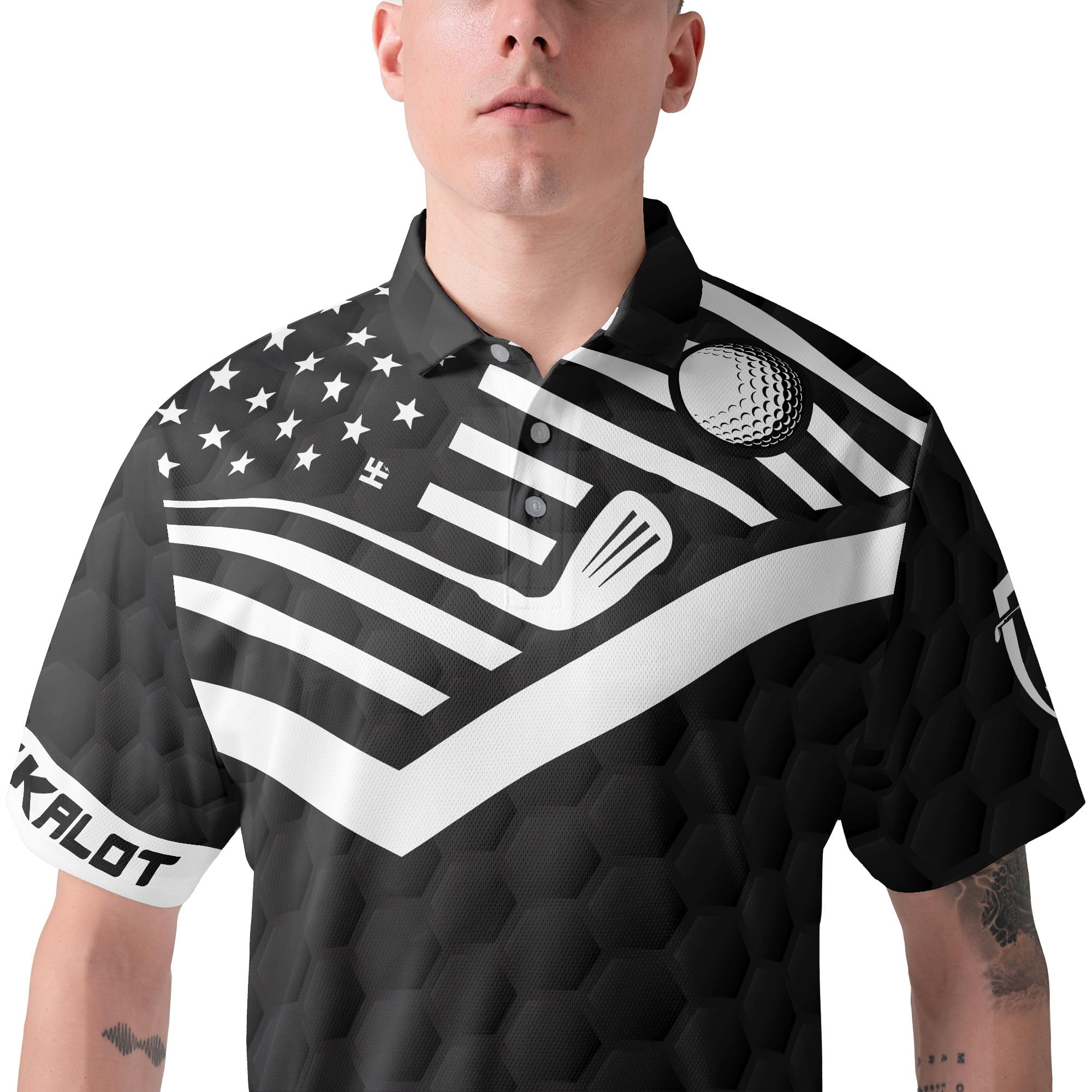 Custom Golf Polo Shirts for Men - Personalized Short Sleeve Golf Shirts with Club & Flag Design | Perfect for Golf Tournaments, Country Club Events & Casual Wear